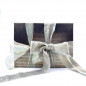 Preview: Gift ribbon, Faux light cord, gold with with colorful Christmas tree lights, with gift box detail